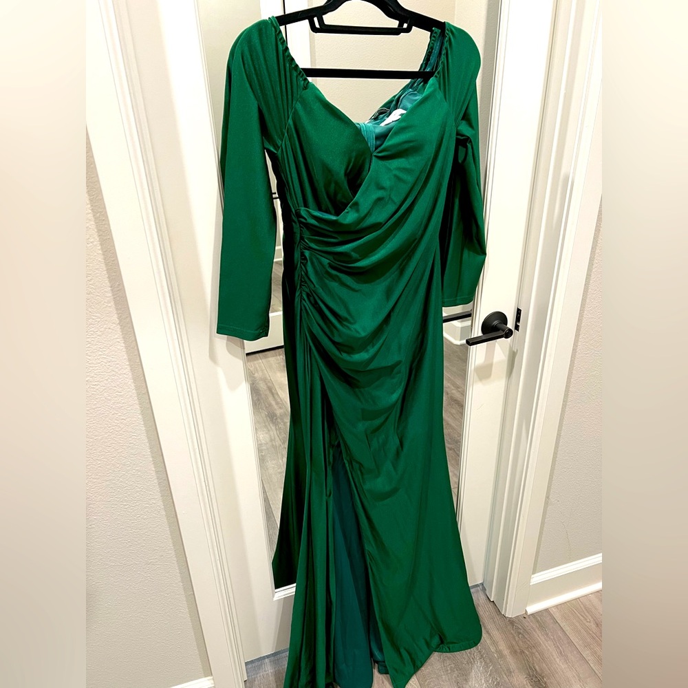 Emerald Green Silk Maternity Formal Dress
